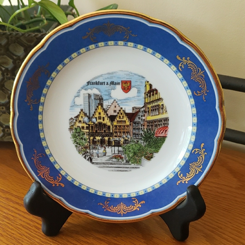 Vtg Kleiber Bavavarian Souvenir Plate - Frankfurt a. Main - 7.5" Diameter